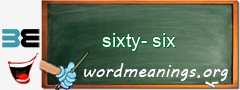 WordMeaning blackboard for sixty-six